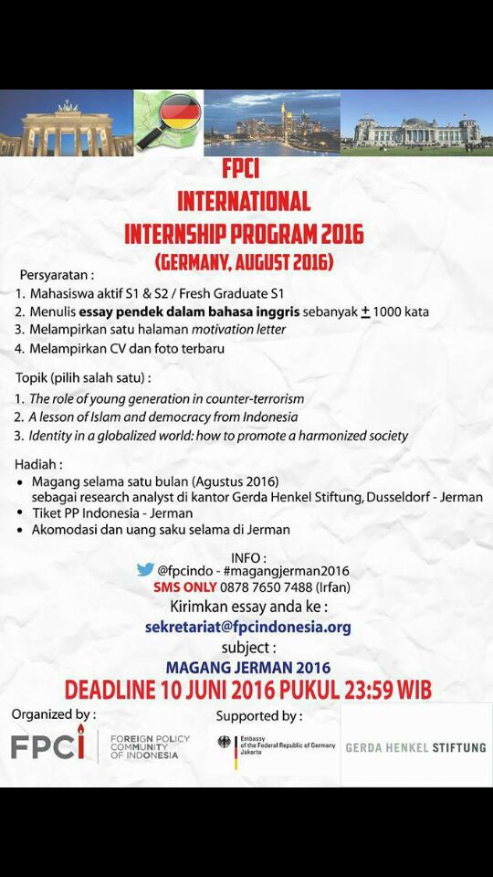 Peluang magang ke Jerman (International Internship program 2016)