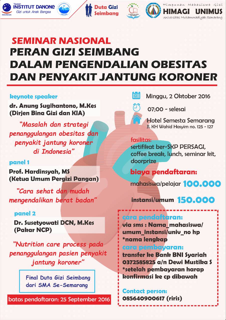 Seminar Nasional: Peran Gizi Seimbang Dalam Pengendalian Obesitas dan Penyakit Jantung Koroner