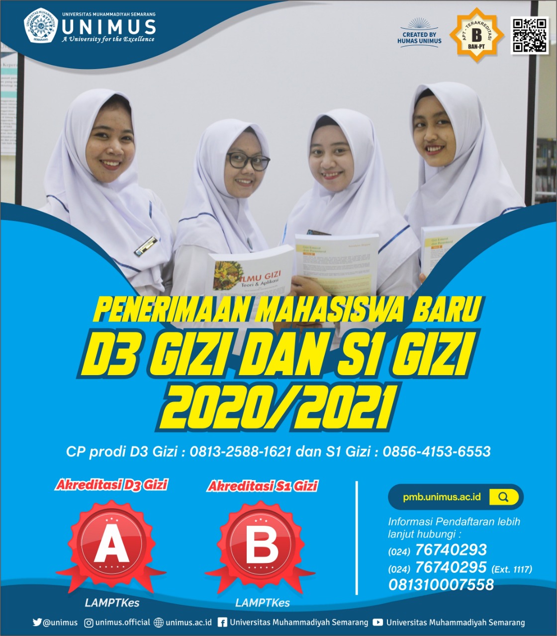 Informasi Pendaftaran Mahasiswa Baru Program Studi Gizi Ta 2020 2021 Gizi Unimus