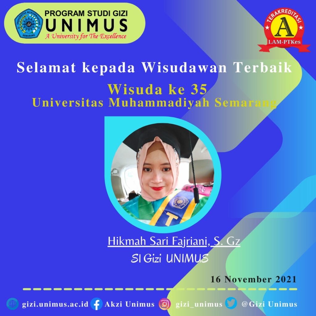 Selamat Dan Sukses Wisuda Ke 35 UNIMUS - Gizi Unimus