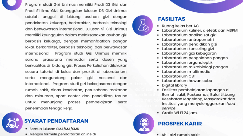 INFORMASI PENDAFTARAN MAHASISWA BARU PROGRAM STUDI GIZI 2025/2026